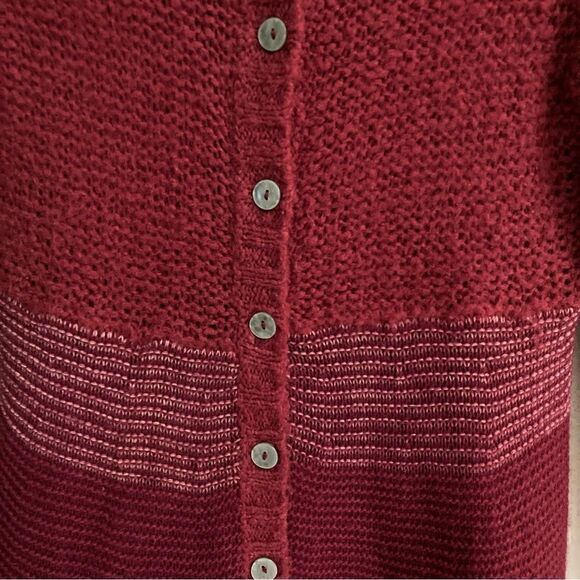 Free People wool angora ombre long button front cardigan sweater S - Picture 4 of 6